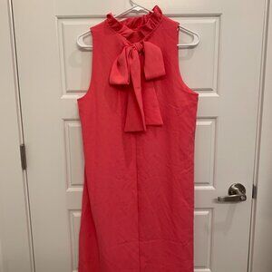 Anne Klein Coral Shift Dress with Bow Tie Back